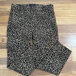 J. CREW Winnie Pants, Leopard Animal Print, Capri Length, Size 4 Petite